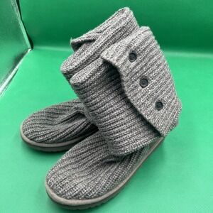 UGG Australia Boots Cardy Classic Knit Tall Gray Cozy Sweater SN:5819 US  7 EU38